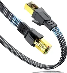 SWECENT CAT8 LANケーブル 5m メッシュ編組 超高速40Gbps/2000MHz対応 遅延ゼロ 爪折れ防止RJ45コネクタ シールド設計 配線ストレスフリー PS5 Xbox Series X ルーターモデム対応 オンラインゲーム 4K配信に最