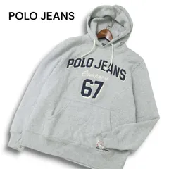 POLO JEANS COMPANY ラルフローレン 秋冬 67 ロゴ刺繍★ スウェット 裏起毛 プルオーバー パーカー Sz.M　メンズ グレー