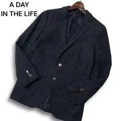 A DAY IN THE LIFE ユナイテッドアローズ 秋冬★ 2B ツイード テーラード ジャケット ブレザー Sz.S メンズ 紺ブレ ネイビーのサムネイル