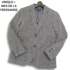 UNIQLO × INES DE LA FRESSANGE ユニクロ イネス 秋冬★ ウール ツイード ヘリンボーン テーラード ジャケット Sz.M メンズ