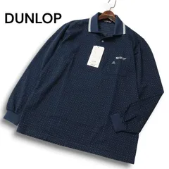 【新品 未使用】 DUNLOP ダンロップ ゴルフ 通年★ 長袖 ドット柄 ポロシャツ Sz.LL メンズ 大きいサイズ 日本製