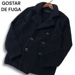 【美品】GOSTAR DE FUGA ゴスタール ジ フーガ 秋冬 ニット★ Pコート ダブル ジャケット Sz.44 メンズ 紺 ネイビーのサムネイル