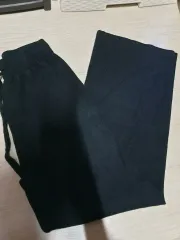 厚手ブラック ニット ジョガーパンツ