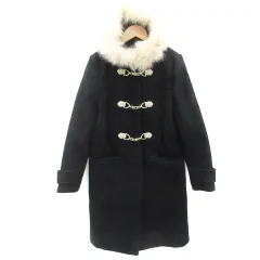 ミッシュマッシュ MISCH MASCH ダッフルコート ロング丈 ファー付き ウール M ブラック 黒 /YM14 ■MOのサムネイル