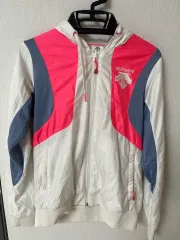 デサント ピンク バイカラー ウィンドブレーカー ジャケット