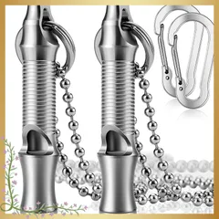 【迅速発送】Monspend ホイッスル 防災 笛 デカ音 120dB 軽量 頑丈 アウトドア 登山 屋外 キャンプ ハイキング ネックレス、カラビナを贈る 1