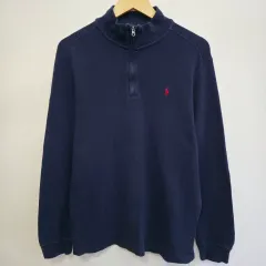 M ポロラルフローレン ネイビー ハーフジップアップ スウェット