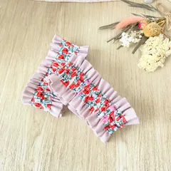 ハンドメイド アームバンド アームカバー 小花柄 ピンク