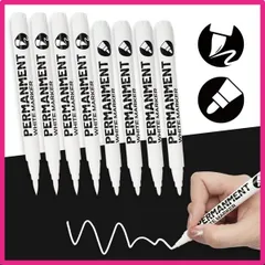 白 白ペン 油性 タイヤ ホワイトレター ペン 2種類のペン先 8本セット ホワイトマーカー 油性ペン ペイントマーカー 白 タイヤマーカー 耐水インク/速乾/0.5~5mm線幅 アクリル白筆ペン 名前ペン タイヤホワイトレターペン タイヤマーカー 白マジック