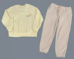 【中古】衣料雑貨 ハローキティ＆うさぎ フリースセット(長袖/レディース) クリーム XLサイズ 「ちいかわ なんか小さくてかわいいやつ×サンリオキャラクターズ×ユニクロ スペースツアー」