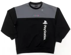 【中古】アウターウェア PlayStation(縦ロゴ) ダブルフェイスビッグプルオーバー(長袖) ブラック Mサイズ 「プレイステーション×GU」