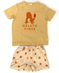 【中古】衣料雑貨 ヒトカゲ 接触冷感プリントTシャツ＆ショートパンツセット オレンジ レディースフリーサイズ 「ポケットモンスター Pokemon Sleep meets GELATO PIQUE」