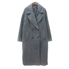 ザラ ZARA チェスターコート ロング ダブル 総裏地 XS グレー /MN