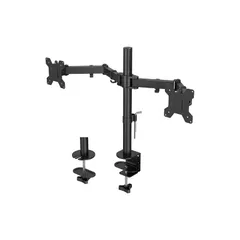1homefurnit モニターアーム デュアル 13-27インチ対応 液晶ディスプレイアーム VESA:75x75mmまた100x100mm フルモーション調整 アーム 2画面 グロメット式＆クランプ式 耐荷重10Kg（各アーム） 黒 適格請求書発行可