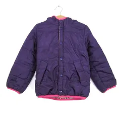 プティマイン 中綿ジャケット ジャンパー アウター リバーシブル キッズ 女の子用 120サイズ パープル petit main 【中古】