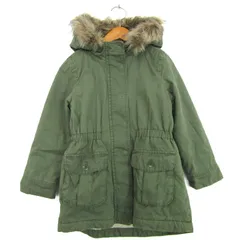 ギャップキッズ モッズコート アウター ミリタリージャケット 裏ボア キッズ 女の子用 120サイズ グリーン GAP KIDS 【中古】