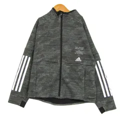 アディダス ジャージ トラックジャケット アウター スポーツウエア キッズ 男の子用 140サイズ グレー adidas 【中古】