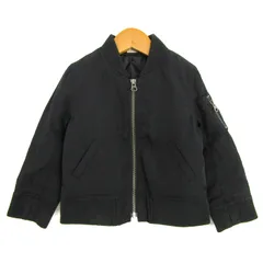 プティマイン ミリタリージャケット アウター MA- 1 ジャンパー キッズ 男の子用 100サイズ ブラック petit main 【中古】
