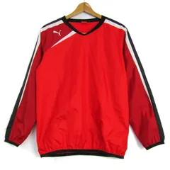 プーマ ピステ ウィンドブレーカー アウター サッカー スポーツウエア キッズ 男の子用 160サイズ 赤×黒 PUMA 【中古】