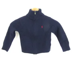 ポロバイラルフローレン ニットブルゾン ジャケット アウター カーディガン キッズ 男の子用 100サイズ 紺 Polo by Ralph Lauren 【中古】のサムネイル