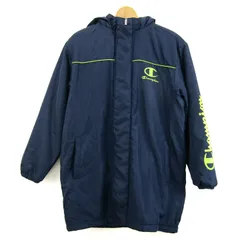 チャンピオン 中綿ジャケット ジャンパー アウター ベンチコート スポーツウエア キッズ 男の子用 160サイズ ブラック Champion 【中古】