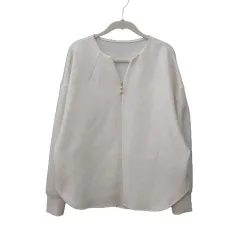 ビス ViS カットソー Vネック 長袖 F 白 アイボリー /MS