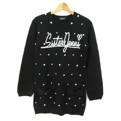 シスタージェニィ ニット トップス 長袖 チュニック ビーズ キッズ 女の子用 160サイズ ブラック SISTER JENNI 【中古】