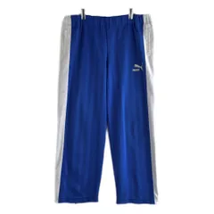 90ｓ　PUMA　トラックパンツ　ジャージ　刺繍ロゴ　ワンポイント　ブルー