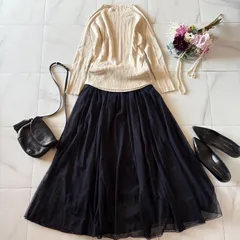 【2点セット】BARNEYS NEW  YORK バーニーズニューヨーク　チュールスカート　NOLLEY'S リブニット　セット　コーディネート