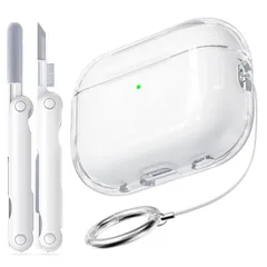 Inesore for AirPods Pro2 ケース (2023/2022) TPU素材 エアーポッズプロ2 ケース キーホルダー & クリーニングキット付き 全面保護、耐衝撃、強力な落下防止、男性と女性 Apple AirPods pro 第2世代（US