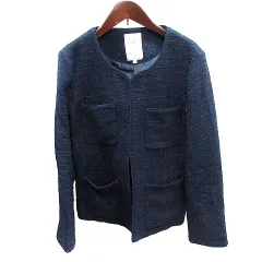 ビーミングバイビームス B:MING LIFE STORE by BEAMS ツイードジャケット ノーカラー 総裏地 S 紺 ネイビー /AU