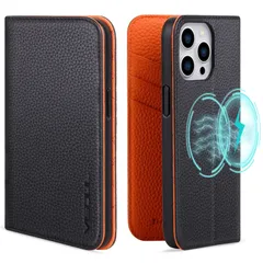 VISOUL iPhone15 Pro 対応 ケース 手帳型 本革 MagSafe対応 アイフォン15 Pro ケース スマホケース レザー カード収納 携帯ケース 全面保護 マグネット式 柔軟なTPU素材 スタンド機能付き スマホケース 6.1インチ アイホ