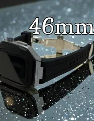 ブラックシルバー　ブラック　新型モデル　高機能モデル　ワンタッチ　アップルウォッチ　カスタム　ケース　カバー　メタル　ラバーバンド　ベルト　スクリューレス設計