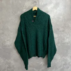 80s〜90s USA製 Eddie Bauer ウールニットセーター グリーン系 サイズL
