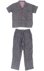 【中古】衣料雑貨 カービィ(総柄) パジャマ(半袖＆ロングパンツ) グレー Mサイズ 「星のカービィ×GU」