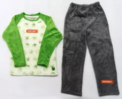 【中古】衣料雑貨 集合(フェイス) パジャマ上下セット グリーン×グレー 150cm 「MINECRAFT -マインクラフト-」