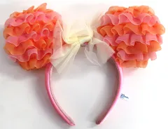 【中古】アクセサリー(非金属) ミニーマウス カチューシャ(フリル) フリー ピンク×オレンジ 「ディズニー」 東京ディズニーリゾート限定