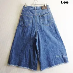 Lee　ワイドガウチョデニムパンツ　W70cm　ハイウエスト　レディース　ライトブルー　日本製　LB9739　リー