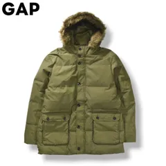 古着 ギャップ GAP フードファー ビッグシルエット ダウンジャケット XL オリーブ メンズ