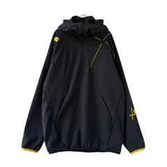 DESCENTE　トラックジャケット　ハーフジップ　刺繍　ワンポイント　フーディ