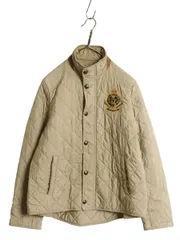 【お得なクーポン配布中!】 ラルフローレン 中綿 キルティング ナイロン ジャケット レディース L / ポロ スポーツ ジャンパー ブルゾン フルジップ シンプル ベージュ