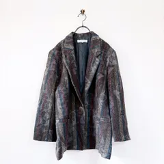 【mc2】RENOWN レナウン(F)テーラードジャケット ストライプ ウール100% 総柄 ヴィンテージ VINTAGE ビンテージ