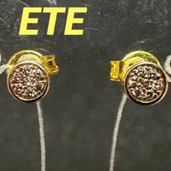エテ　ETE　ピアス　K10　ダイヤモンド　0.02ct ×2　ゴールド
