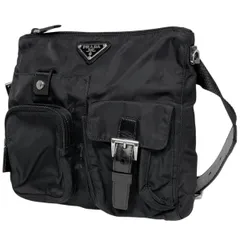 プラダ PRADA ロゴプレート ショルダーバッグ ウエストバッグ ボディバッグ ナイロン ネロ(ブラック) レディース 【中古】