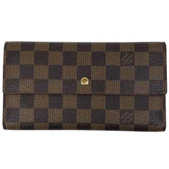ルイ・ヴィトン Louis Vuitton ポルトフォイユ インターナショナル 札入れ 小銭入れ 三つ折り 長財布 ダミエ ブラウン N61217 レディース 【中古】