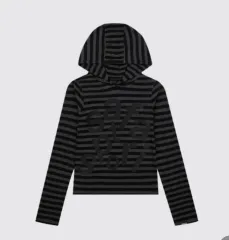 サファリスポット フードTシャツ 1/2 TICKETING STRIPE BORDER HO