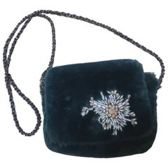 RE261 ESSENTIEL ANTWERP Essential Antwerp Faux Fur Crossbody Bag, Shoulder Bag, Crossbody Bag, Green, Women's Mini Bag