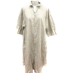 ニコアンド Niko and.. シャツワンピース タイト ロング 長袖 L カーキ /RT