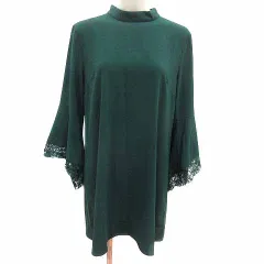 オットー OTTO Collection ワンピース ミニ ハイネック レース 長袖 L 緑 グリーン /YK