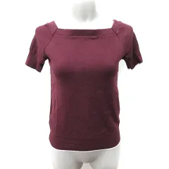 クミキョク 組曲 KUMIKYOKU カットソー スクエアネック 半袖 2 M 赤 ボルドー /YI